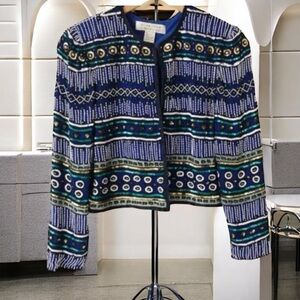 Vtg Nitelight Della Roufogali Beaded
Silk Jacket
8